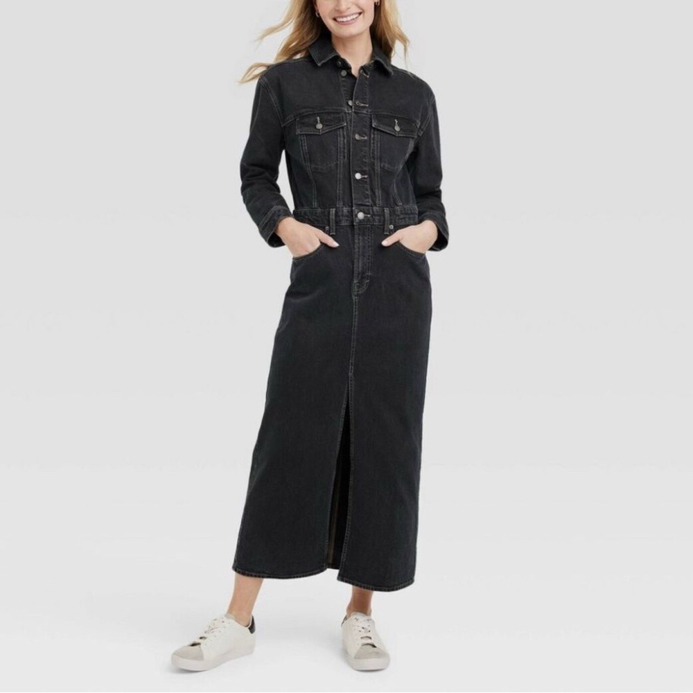 Universal Thread Black Denim Maxi Dress